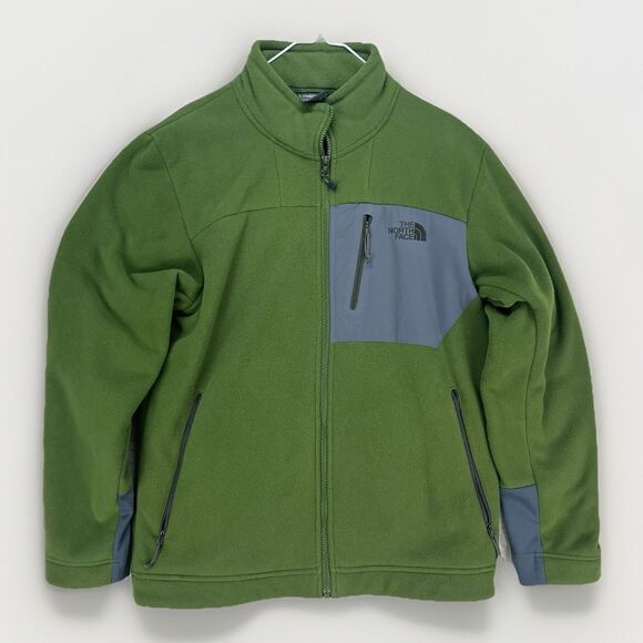 The North Face Chimborazo Fleece Jacket Mens Medium Green Sherpa Lined Full Zip - Picture 1 of 8